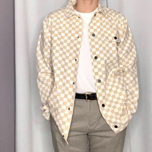 VANS beige checkerboard chore jacket